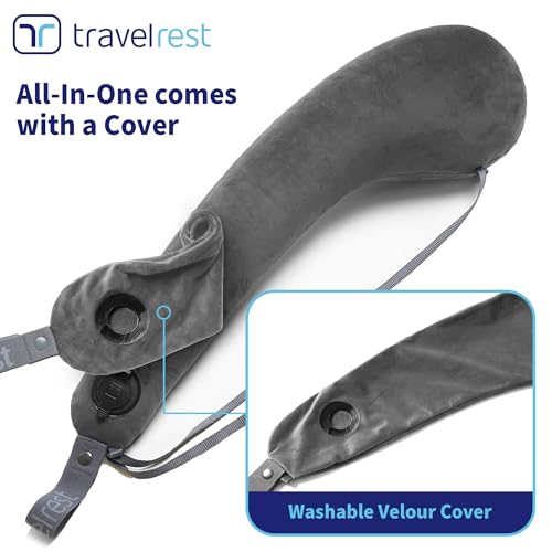 Travelrest All-in-One Travel Neck & Body Pillow - Grey / Premium Cover
