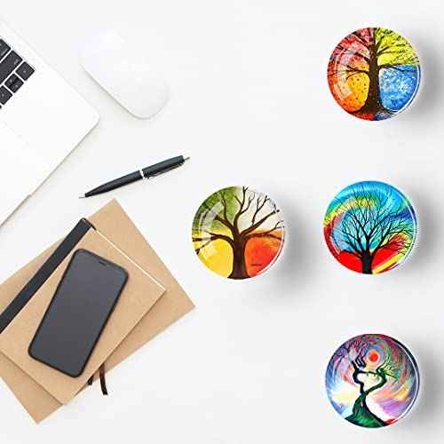 12Pcs Glass Refrigerator Magnet Fridge Sticker£¬Life Tree Crystal Fridge Magnets Decoration for Crafts,Strong Fridge Magnets for Kitchen, School,Office Whiteboard, Cabinet and Dishwasher (Life Tree)