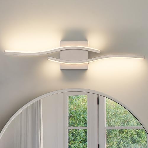 Brushed Nickel Bathroom Vanity Light Bar - 23 Inch Dimmable Modern Mirror Lighting with 5CCT