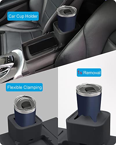 VIENFUT Black Silicone Couch Cup Holder & Tray – Larger Size Sofa Armrest Organizer