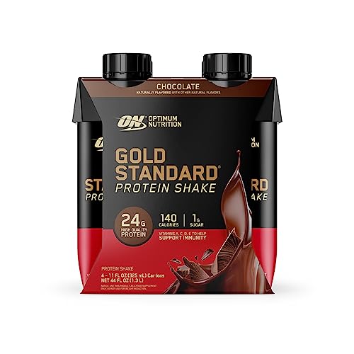 Optimum Nutrition Gold Standard Protein Shake, 24g Protein, Ready to Drink Protein Shakes, Gluten Free, Cafe Latte, 11 Fl Oz (Pack of 12)