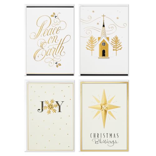24-Pack Religious Christmas Cards with Gold Foil & Envelopes - Holiday Greetings