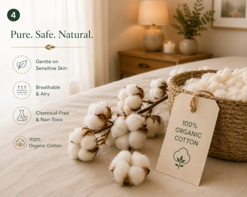 Organic Cotton Pregnancy Body Pillow U-Shape Support for Side Sleeping