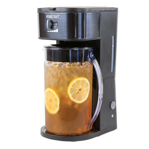 Homecraft Electric Iced Tea Maker for Sweet Tea and Cold Brew Coffee, Double Insulated Pitcher, Black, Small