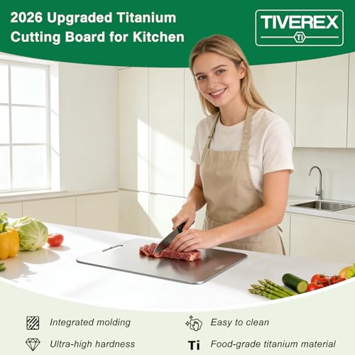 Titanium Cutting Board Set of 3 - 18 x 12 Inches, Food-Grade, Double Sided Kitchen Chopping Boards