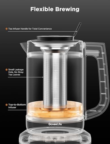 GoveeLife Silver Smart Electric Kettle 1.7L with App & Voice Control
