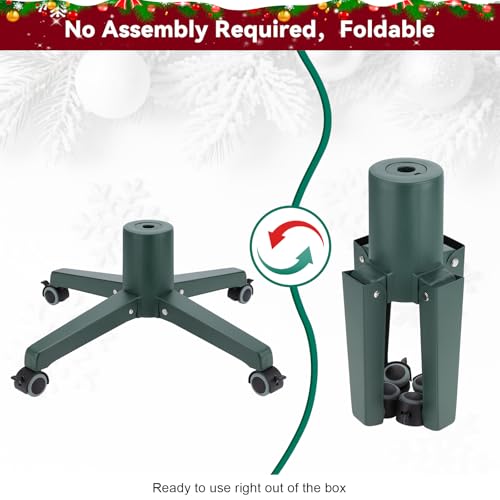 Rolling Christmas Tree Stand with Wheels Fits 7.5 ft Artificial Tree