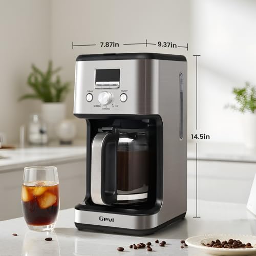Gevi 14-Cup Programmable Drip Coffee Maker with Glass Carafe