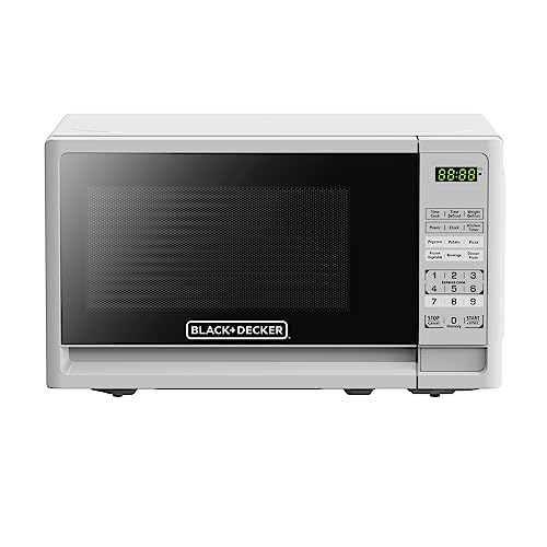 Black+Decker White 0.7 Cu. Ft. Compact Countertop Microwave Oven 700W