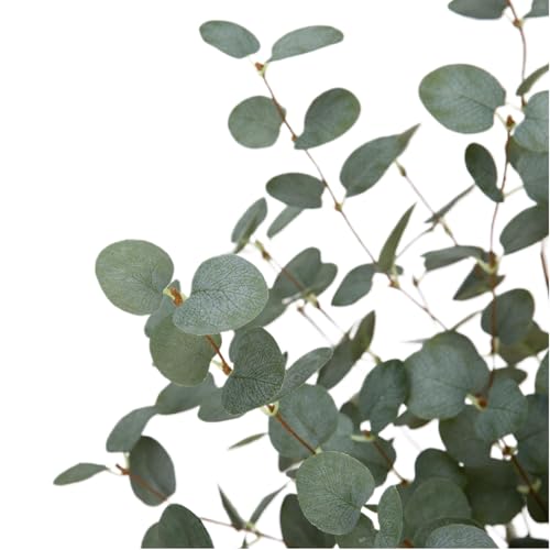 Dark Green Eucalyptus Stems 12 Pcs, 27-Inch Artificial Leaf Spray for Home & Event Decor
