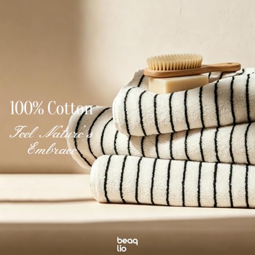 White Cotton Bath Towel Set 8 Pieces - Soft, Absorbent, Quick-Dry
