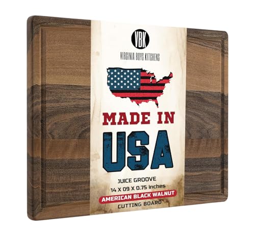 Walnut Wood Reversible Cutting Board - Made in USA, Food Safe & Knife-Friendly