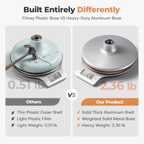 Kootek 12-Inch Silver Aluminum Cake Turntable for Decorating - Heavy Duty & Non-Slip
