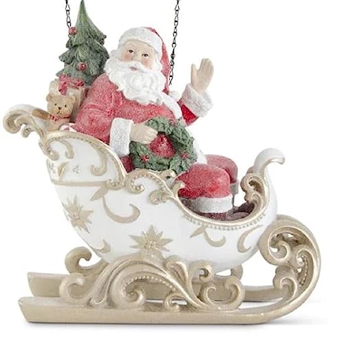 Glittered Santa in Sleigh Arrow Replacement - 12.75in Height for K&K Interiors