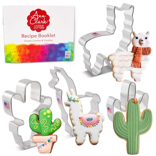Ann Clark Llama & Cactus Cookie Cutter Set of 4 | Made in USA
