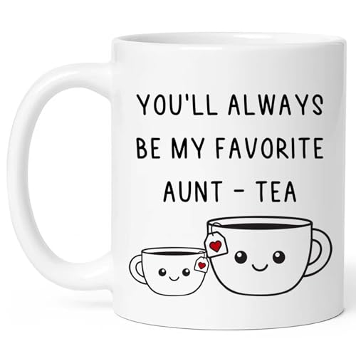 FUNITZ Aunt Gift Tea Cup - Funny Best Aunty Mug 11oz - Birthday & Christmas Present