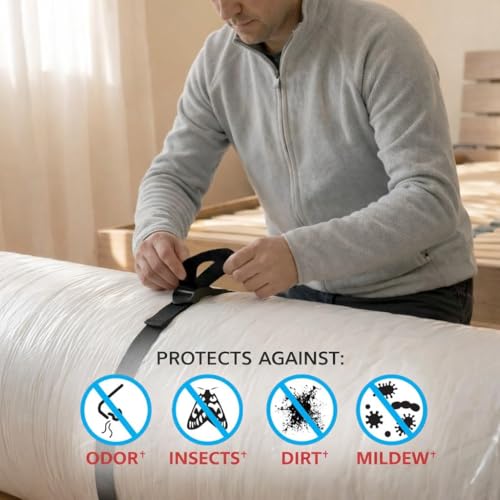 Heavy Duty Full/Queen Mattress Storage Bag - Water-Resistant Vacuum Compression Cover