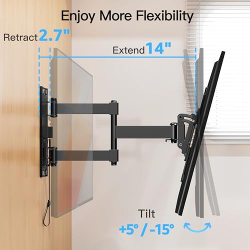 13-43 Inch Lockable RV TV Mount with Full Motion Swivel and Space Saving Design - Max 33lbs, VESA 200x200mm, for Camper, Motorhome, Truck - Variation: RV