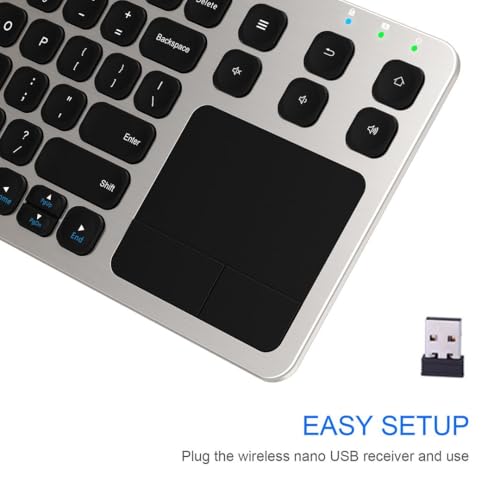 Arteck Wireless Touch Keyboard with Touchpad for Smart TV & PC - 2.4G
