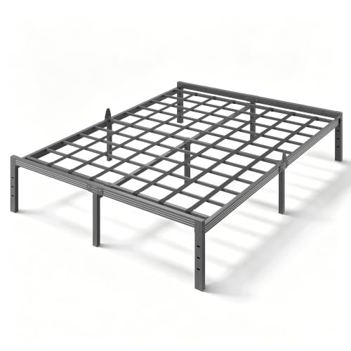 ZIYOO 14 Inch Queen Metal Bed Frame - Heavy Duty Platform Bed with Sag-Resistant Support, No Box Spring Needed, Easy Assembly, Black