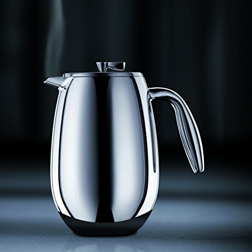 51 oz Thermal French Press Coffee Maker - Double Wall Stainless Steel, Chrome