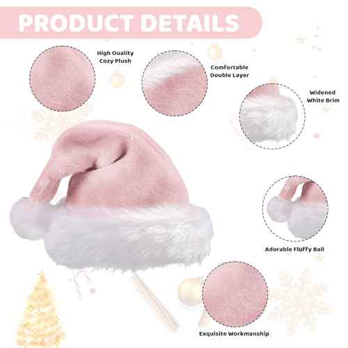 GlyinnHe Christmas Santa Hats for Adults Christmas New Year Party Decorations and Supplies
