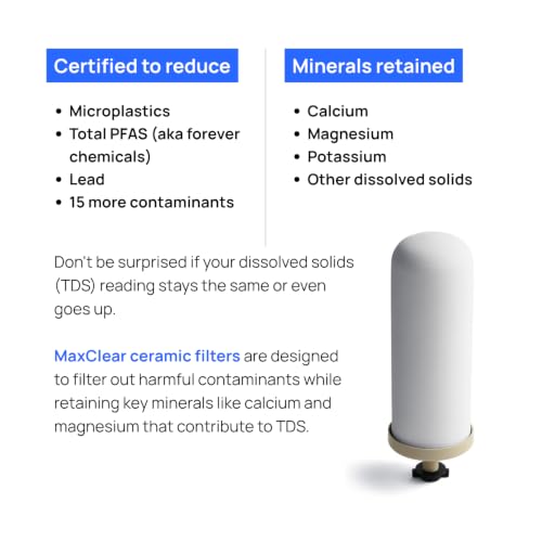 Gravity Water Filter Replacement 1-Pack for Microplastics Lead PFAS Reduction