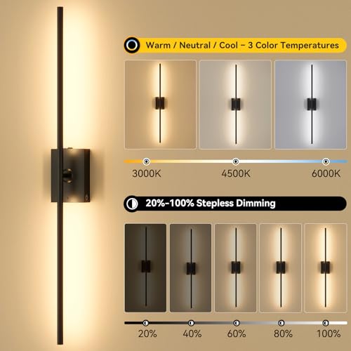 Ouyulong Black Square Battery-Operated Wall Sconce with Remote & 10000mAh Battery (Variation: 31.6in Square Base)