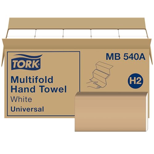 Tork Multifold Hand Towels White 16 x 250 Sheets MB540A - Eco-Friendly, 1-Ply