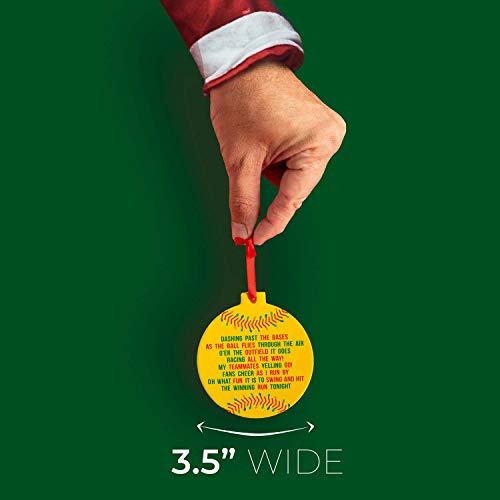 Softball Christmas Ornament Jingle All The Way - Round, Handcrafted Holiday Decor