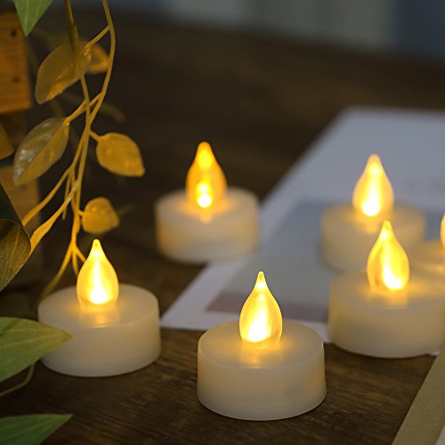 iZAN 6 PCS Flameless LED Battery Operated Tealight Candles with Remote and Timer Flickering Electric Decorative Tea Lights for Christmas Home Party Wedding Decorations 1.5¡±x1.6¡± Batteries Included