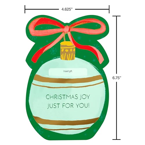 American Greetings Christmas Ornament Gift Card Holder with Envelope - You're Amazing Holiday Card, Festive Foil Accents, 4.625 x 6.75 Inches