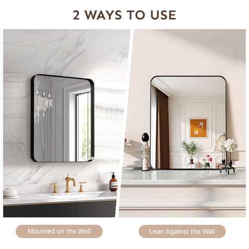 Kosmonia 20"x16" Bathroom Vanity Mirror for Wall Metal Framed Matte
