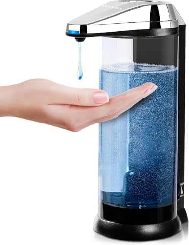 17oz Touchless Liquid Soap Dispenser Chrome 500ml Battery Operated Hand Sanitizer