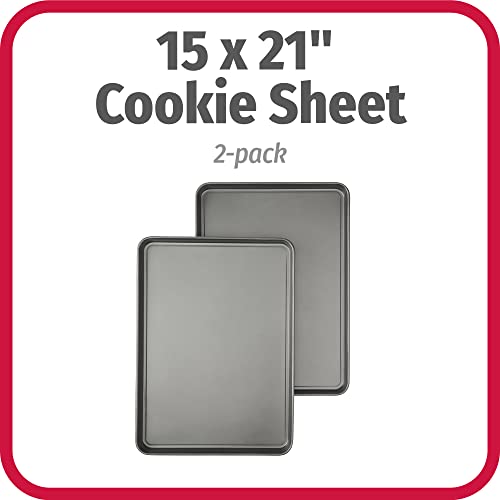 GoodCook 15x21 Inch Nonstick Carbon Steel Baking Sheet Set - 2 Pack