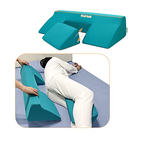 Green Bedsore Turning Wedge Pillow for Side Sleeping Elderly & Bedridden Patients - Foam Cushion for Pressure Ulcer Prevention