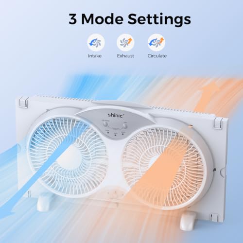 9-Inch Reversible Window Fan with Remote Control & 3-Speed Settings