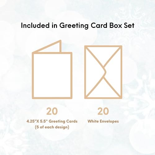 ALY LOU Funny Christmas Card Pack – 20 Cards (5 of each design) Blank Inside