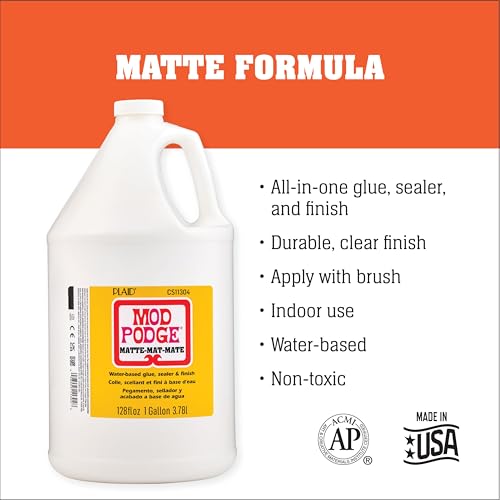 Mod Podge Waterbase Sealer Glue & Finish 128 fl oz Matte - Multi-Purpose Craft Adhesive