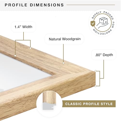 24x36 Inch Natural Woodgrain Poster Frame - Classic Gallery Wall Display