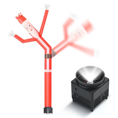 Mkevi 6ft Santa Christmas Inflatable Tube Dancing Man with Blower & Spotlight