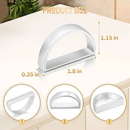 KPOSIYA Napkin Rings Set of 8, Metal Silver Napkin Rings Bulk for Table Settings, D-Shape Napkin Holders Rings for Dinner Table Decor, Easter, Fall,Thanksgiving, Christmas, Party,£¨Silver 8 pcs£©
