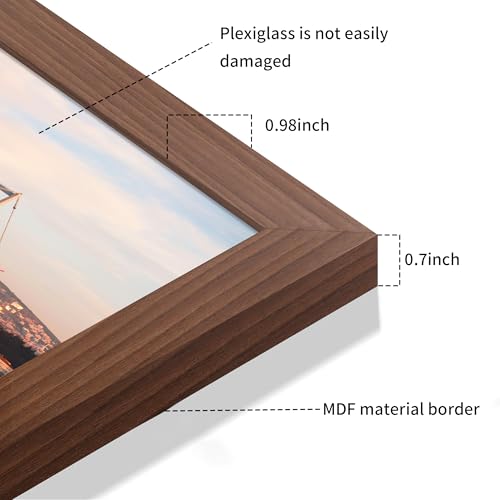 YESKAY 20x30 Brown Picture Frame Set of 3 - Wall Display for Photos and Posters