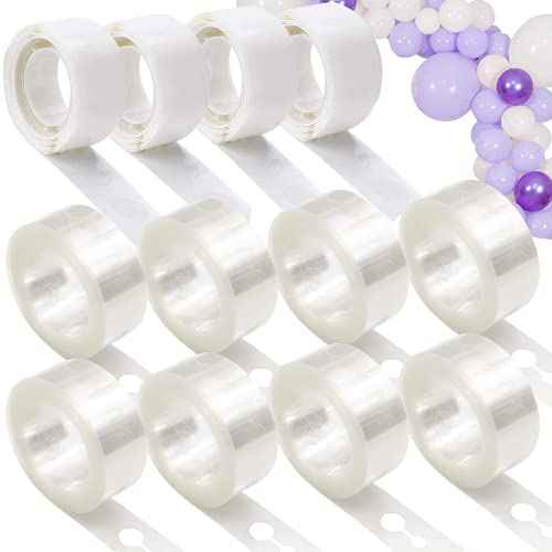 12 Rolls Balloon Arch Tape, 131.2 Feet Tape Strip with Holes, 400 Removable Dots for Party Decorations, Birthday, Wedding, Baby Shower, Christmas, Halloween, Thanksgiving