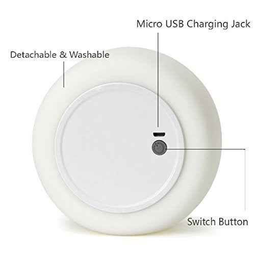 WoneNice Cute Kitty Night Light, Rechargeable Silicone Cute Lamp with Warm White & 7-Color Breathing Modes, Touch Sensor Control, Gift for Women Mom Teen Girls Kids Toddler Baby