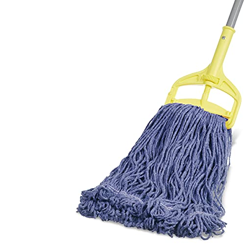 Amazon Basics Blue Large 5-Inch Loop-End Synthetic Mop Heads - 6-Pack