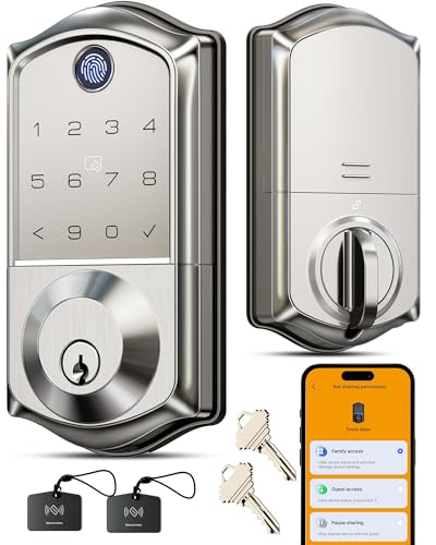 Fingerprint Smart Door Lock with App Control Satin Nickel - Veise VE017