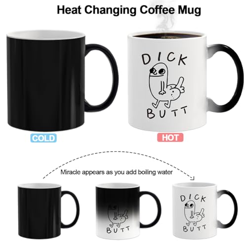 Funny Heat Changing Coffee Mug - Gag Gift for Adults, Men & Women, 11oz