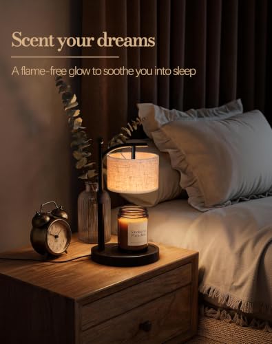 Adjustable Candle Warmer Lamp with Timer, Dimmer & 2 Bulbs – No Flame, Soft Light