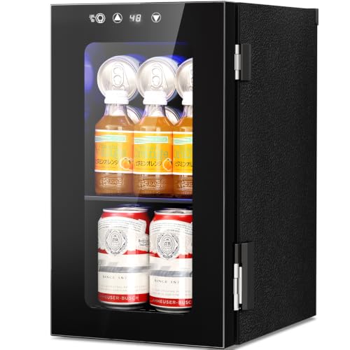 Antarctic Star Black 10L Mini Beverage Fridge with Digital Temperature Control